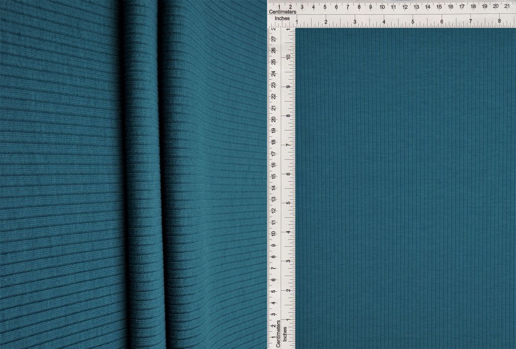 KNT4469 / TEAL BLUE / 82%POLY 9.5%RAYON 8.5%SP 4X2 HEAVY YUMMY RIB SOLID