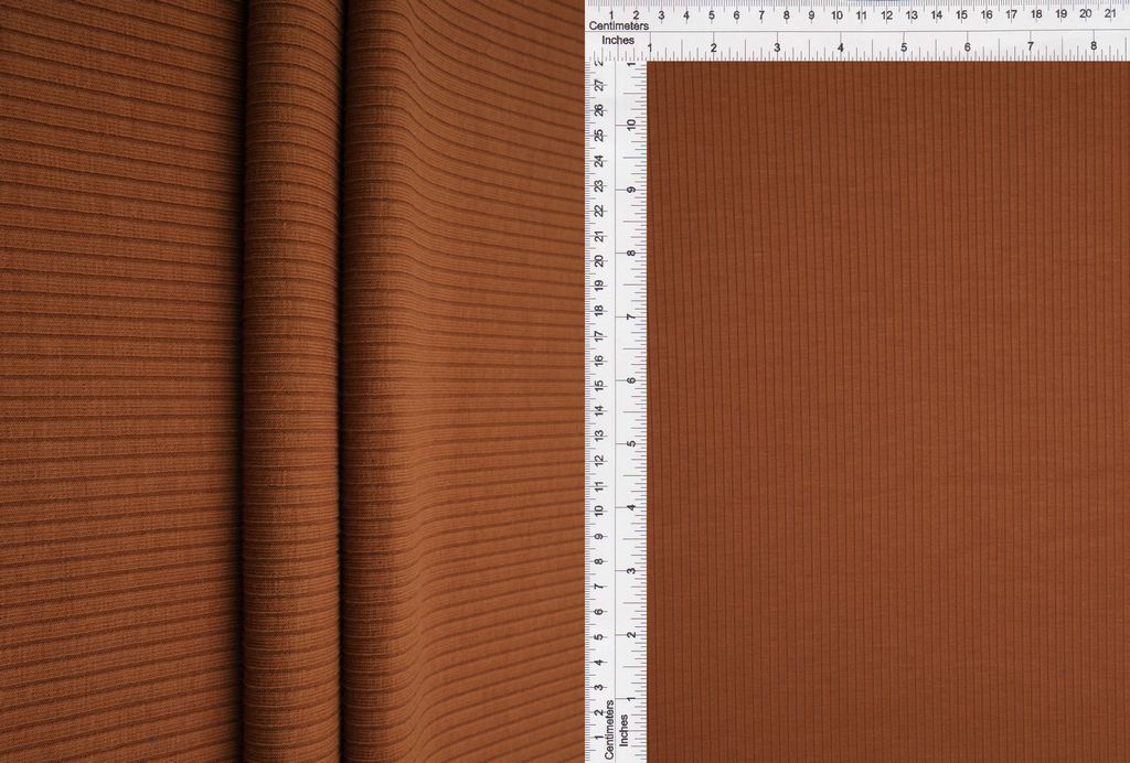 KNT4469 / RUST / 82%POLY 9.5%RAYON 8.5%SP 4X2 HEAVY YUMMY RIB SOLID