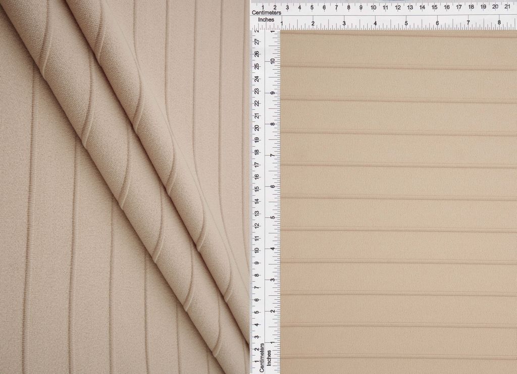 KNT1500-R / KHAKI-R / 93%POLY 7%SPAN KNIT JACQUARD Horizontal STRIPE