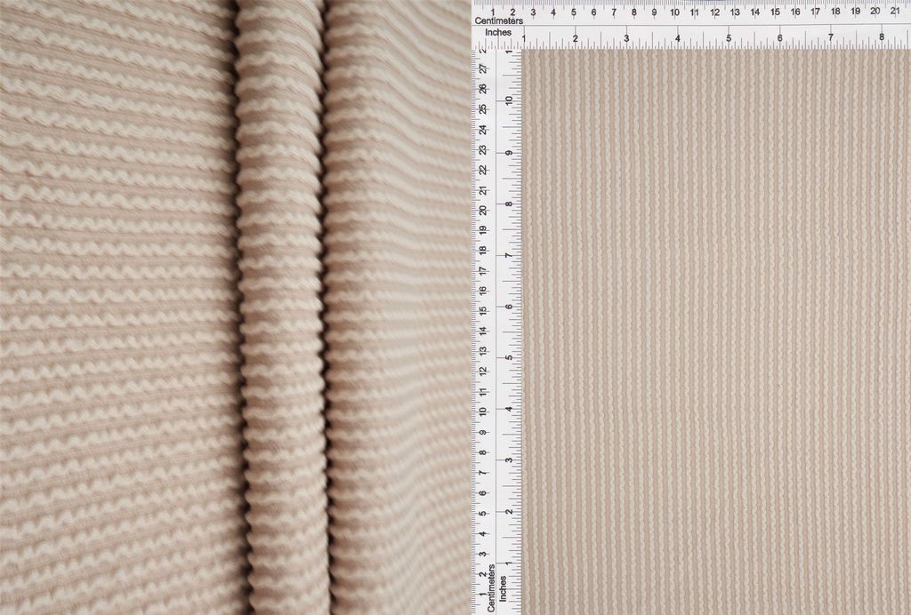 KNT4463 / OATMEAL / 80%POLY 15%RAY 5%SPAN KNIT JACQUARD RIB