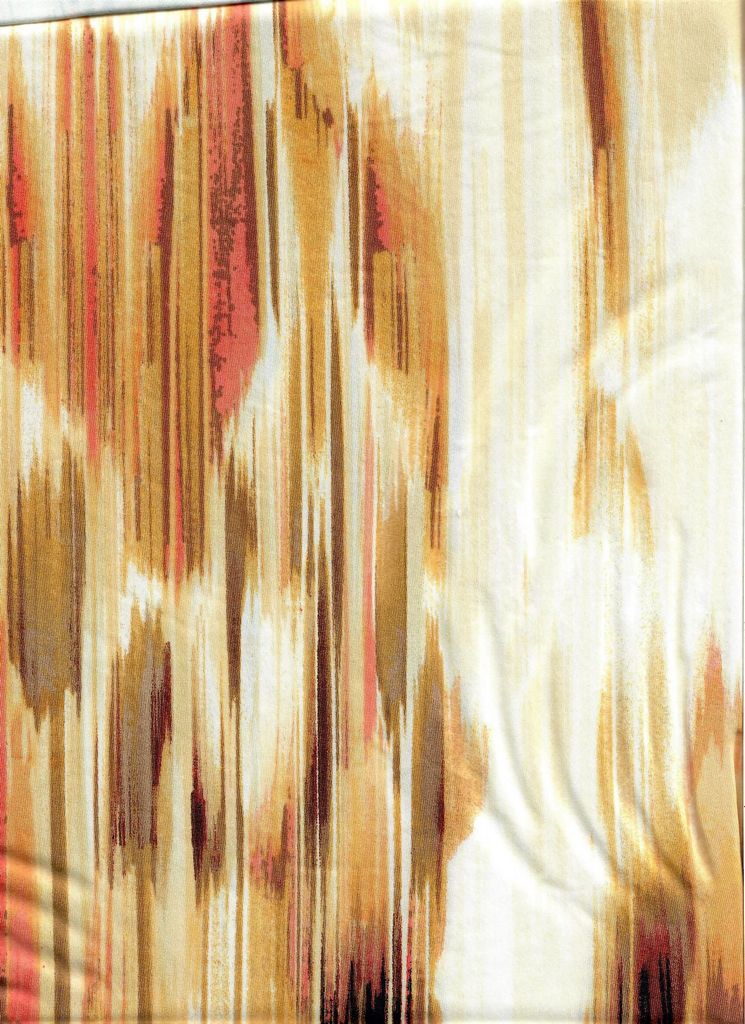 KNT1389-MS11193 / MUSTARD / 96%POLY 4%SPAN DTY ABSTRACT PRINT