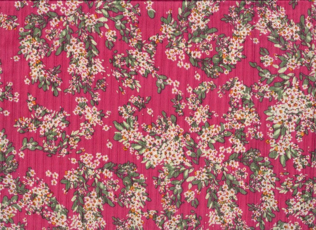 KNT4135-MS11201 / MAGENTA / 87%POLY 13%SPAN 8X3 YUMMY RIB DITSY FLOWER PRINT