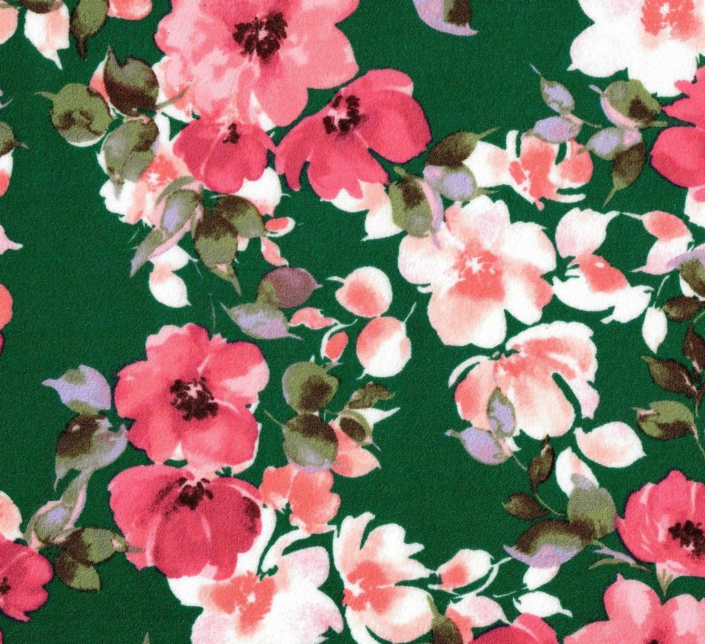 KNT3971-MS10501 / HUNTER / 95%POLY 5%SPAN TECHNO CREPE FLORAL PRINT