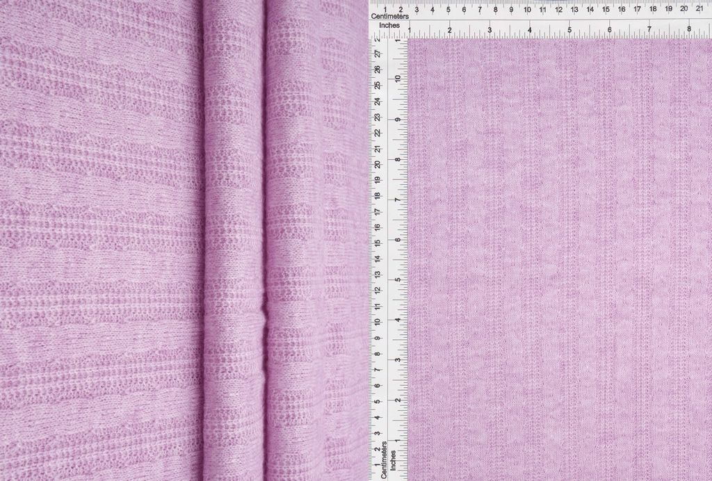 KNT1755R / LILAC-R / 50%R 25%NYLON 25%POLY TEXTURED SWEATER KNIT CABLE
