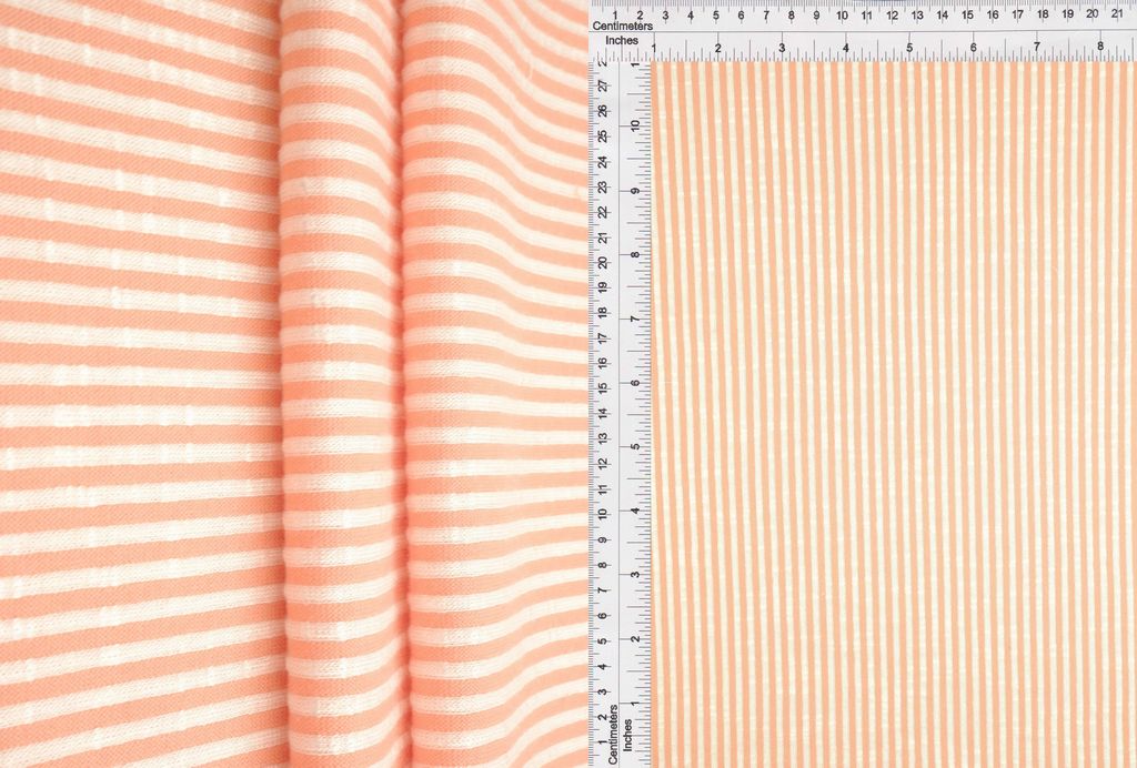 KNT4144-T / ORANGE / 56%RAYON 42%POLY 2%SPAN TWO TONE SLUB RIB