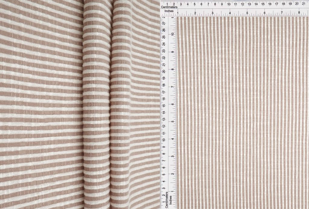 KNT4144-T / COFFEE / 56%RAYON 42%POLY 2%SPAN TWO TONE SLUB RIB