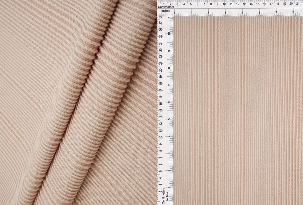 KNT4495 / TAUPE / 75%POLY 21%RAYON 4%SPAN VARIEGATED JACQUARD RIB