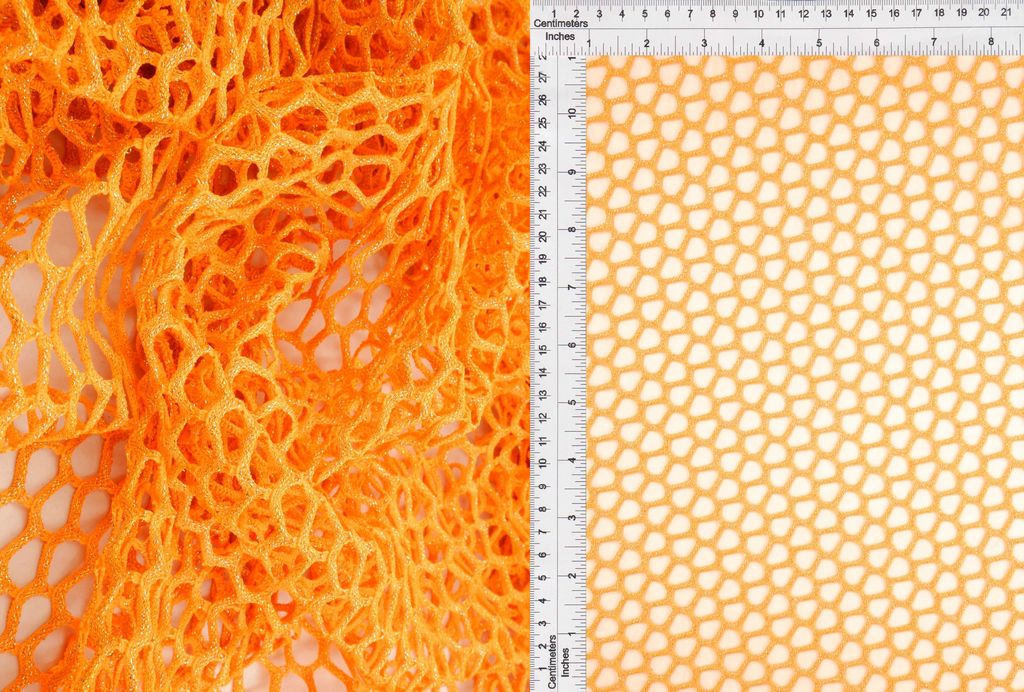 MESH-4467 / ORANGE / 70%POLY 5%SPAN 25%LUREX FISHNET MESH