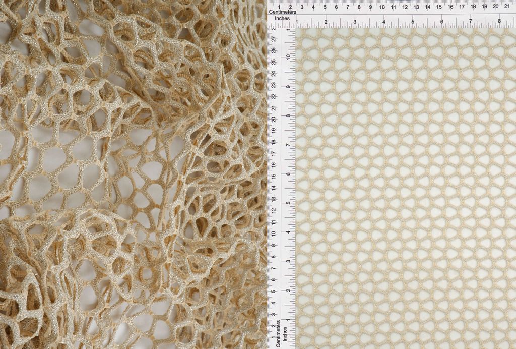 MESH-4467 / STONE / 70%POLY 5%SPAN 25%LUREX FISHNET MESH