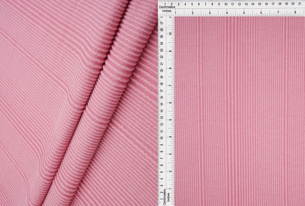 KNT4495 / ROSE / 75%POLY 21%RAYON 4%SPAN VARIEGATED JACQUARD RIB