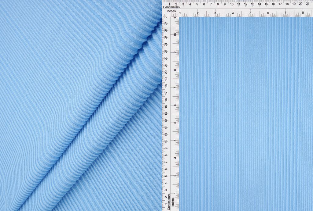 KNT4495 / BLUE SKY / 75%POLY 21%RAYON 4%SPAN VARIEGATED JACQUARD RIB