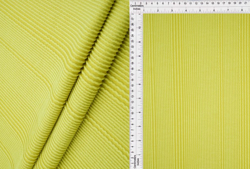KNT4495 / LIME / 75%POLY 21%RAYON 4%SPAN VARIEGATED JACQUARD RIB