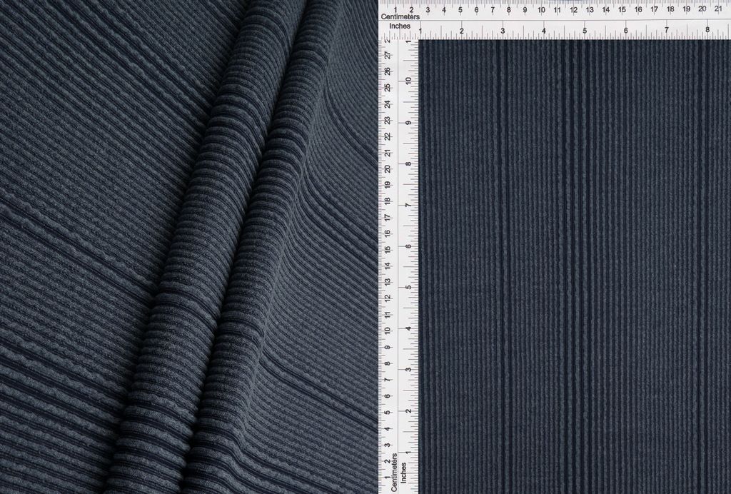 KNT4495 / NAVY / 75%POLY 21%RAYON 4%SPAN VARIEGATED JACQUARD RIB