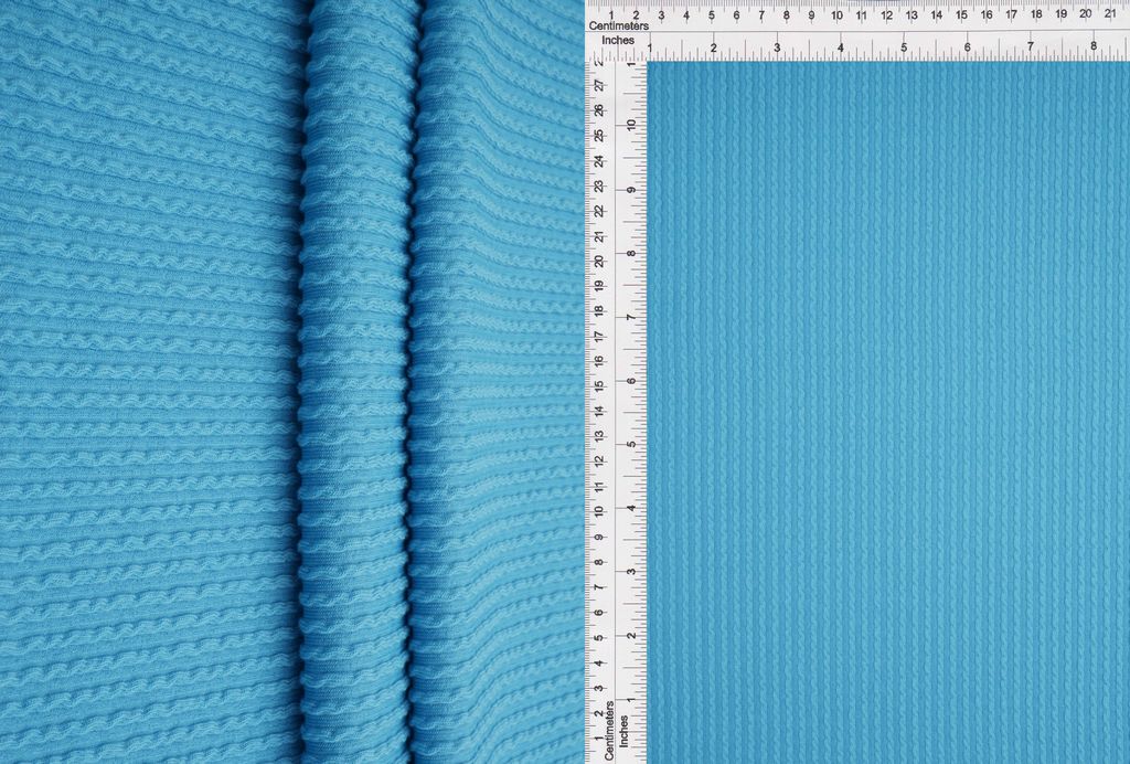 KNT4204 / AQUA BLUE / 77%POLY 18%RAY 5%SPAN DOUBLE KNIT COZY