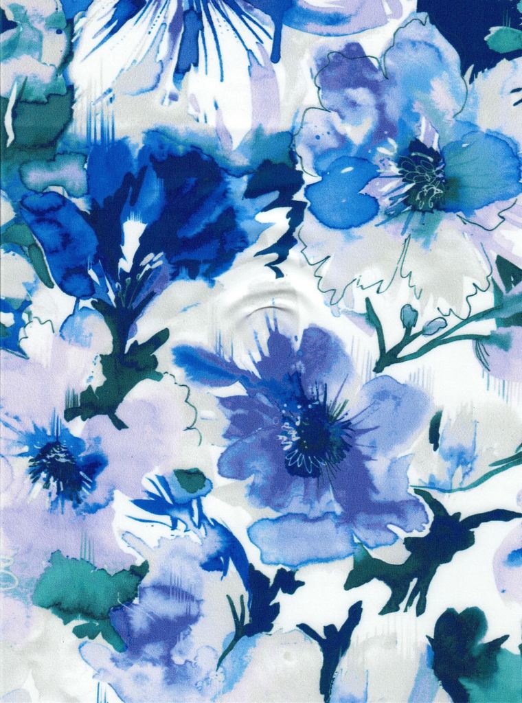 KNT4498-M11303D / BLUE / 96%POLY 4%SPAN DIGITAL FLORAL DTY PRINT