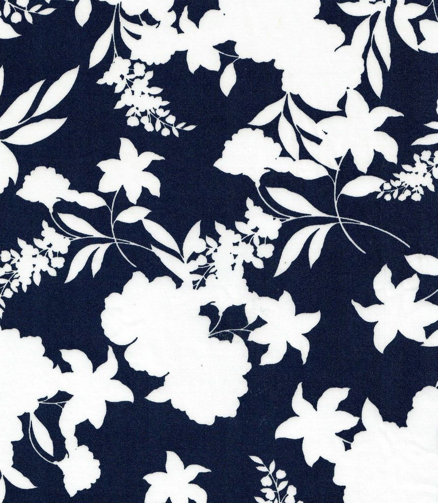 KNT4498-MS11299 / NAVY/IVORY / 96%POLY 4%SPAN DTY FLORAL PRINT