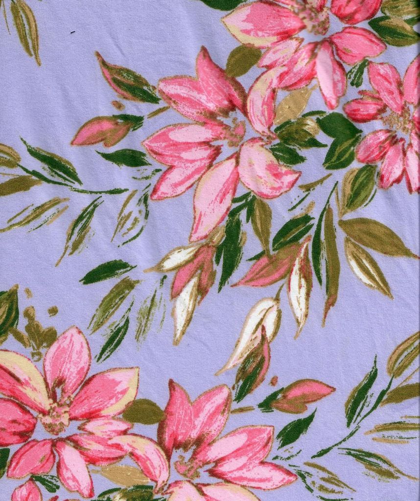 KNT4498-MS11209 / LAVENDER / 96%POLY 4%SPAN DTY FLORAL PRINT