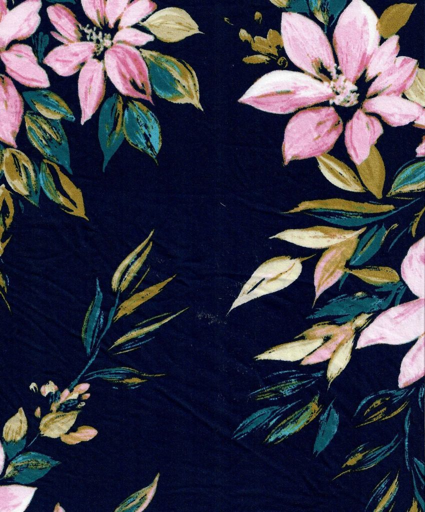 KNT4498-MS11209 / NAVY / 96%POLY 4%SPAN DTY FLORAL PRINT