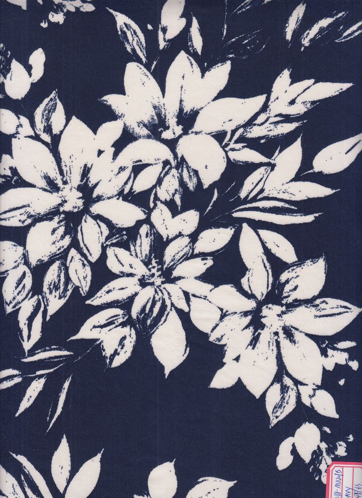 KNT4498-M11209B / NAVY / 96%POLY 4%SPAN DTY FLORAL PRINT