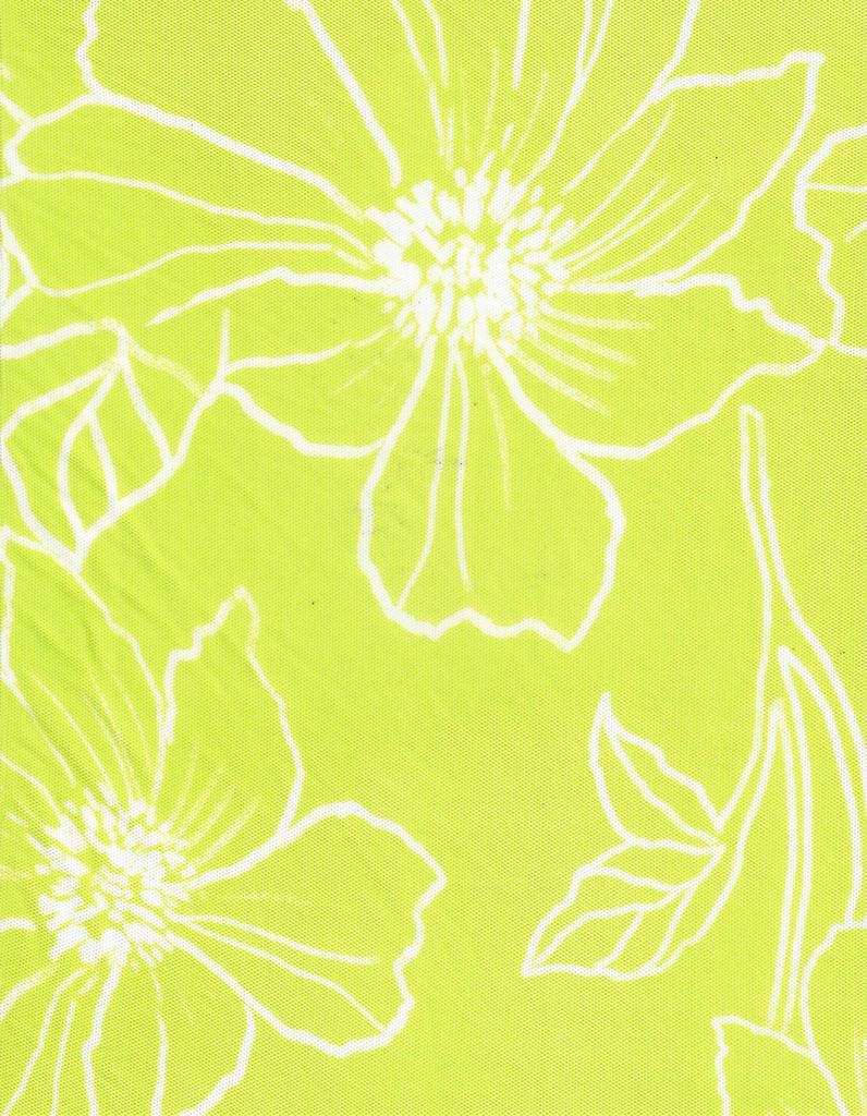 MESH-MS11082 / LIME / 90%POLY 10%SPAN MESH FLORAL PRINT