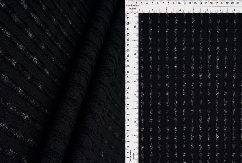 LACE4508 / BLACK / 95%POLY 5%SPANDEX LADY JANE STRIPE LACE