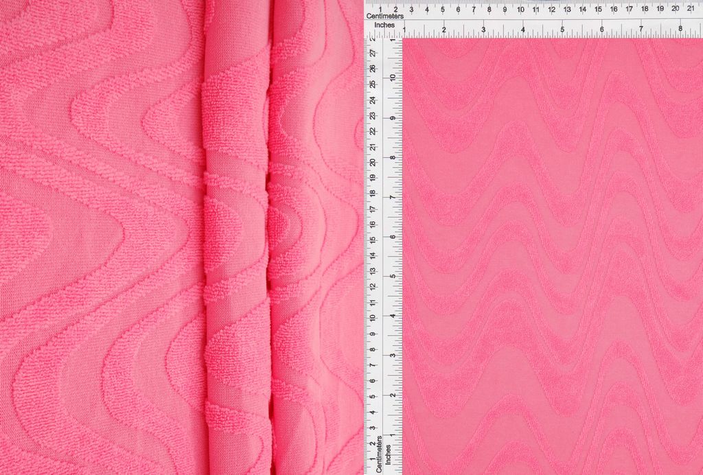JACQ-4509 / PINK / 95%POLY 5%SPAN OCEAN WAVE TOWEL JACQUARD