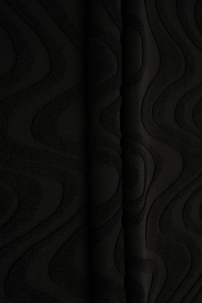 JACQ-4509 / BLACK / 95%POLY 5%SPAN OCEAN WAVE TOWEL JACQUARD