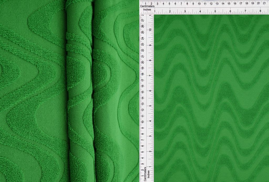 JACQ-4509 / GREEN / 95%POLY 5%SPAN OCEAN WAVE TOWEL JACQUARD