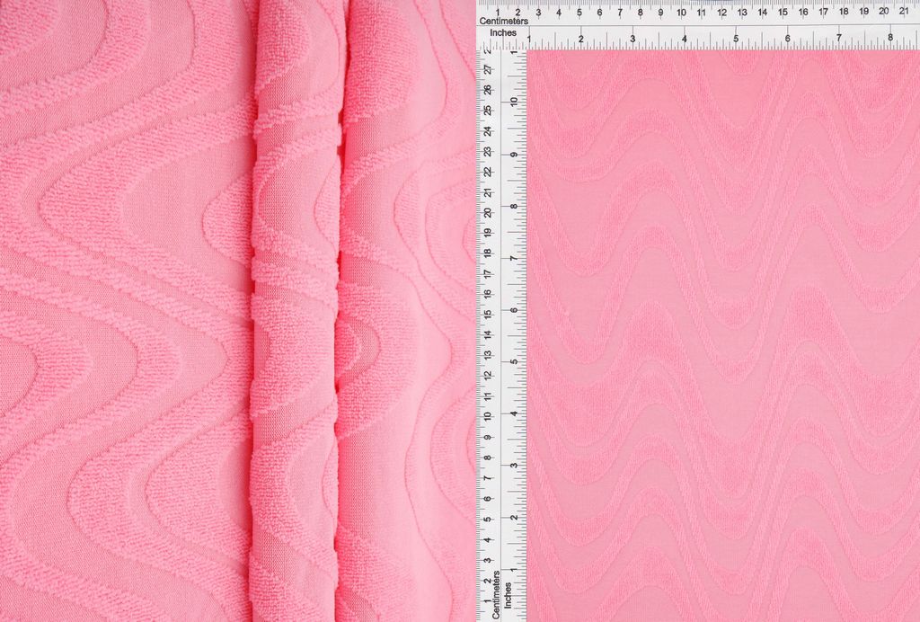 JACQ-4509 / PINK LT / 95%POLY 5%SPAN OCEAN WAVE TOWEL JACQUARD