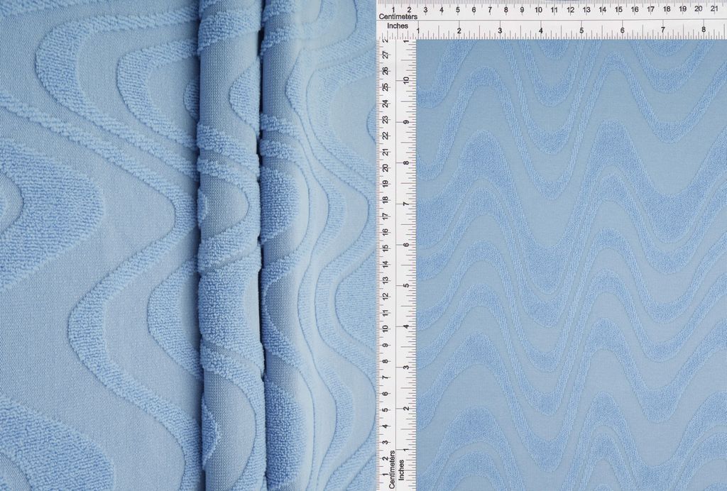 JACQ-4509 / BLUE LT / 95%POLY 5%SPAN OCEAN WAVE TOWEL JACQUARD