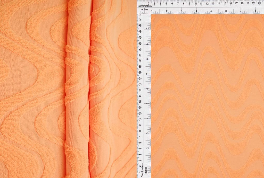 JACQ-4509 / ORANGE LT / 95%POLY 5%SPAN OCEAN WAVE TOWEL JACQUARD