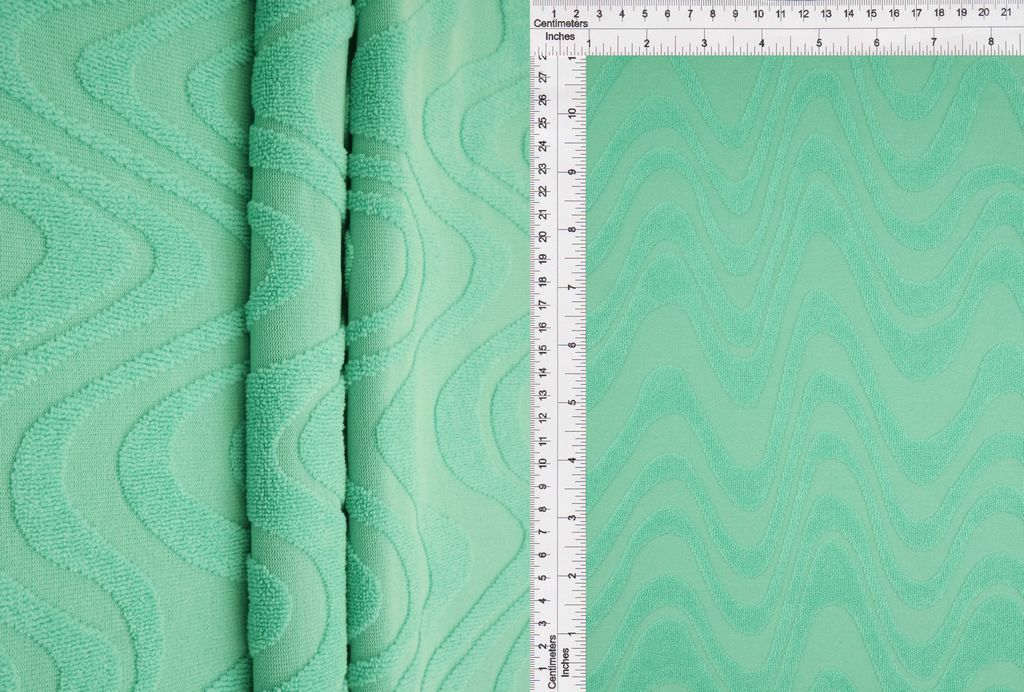 JACQ-4509 / SPEARMINT / 95%POLY 5%SPAN OCEAN WAVE TOWEL JACQUARD
