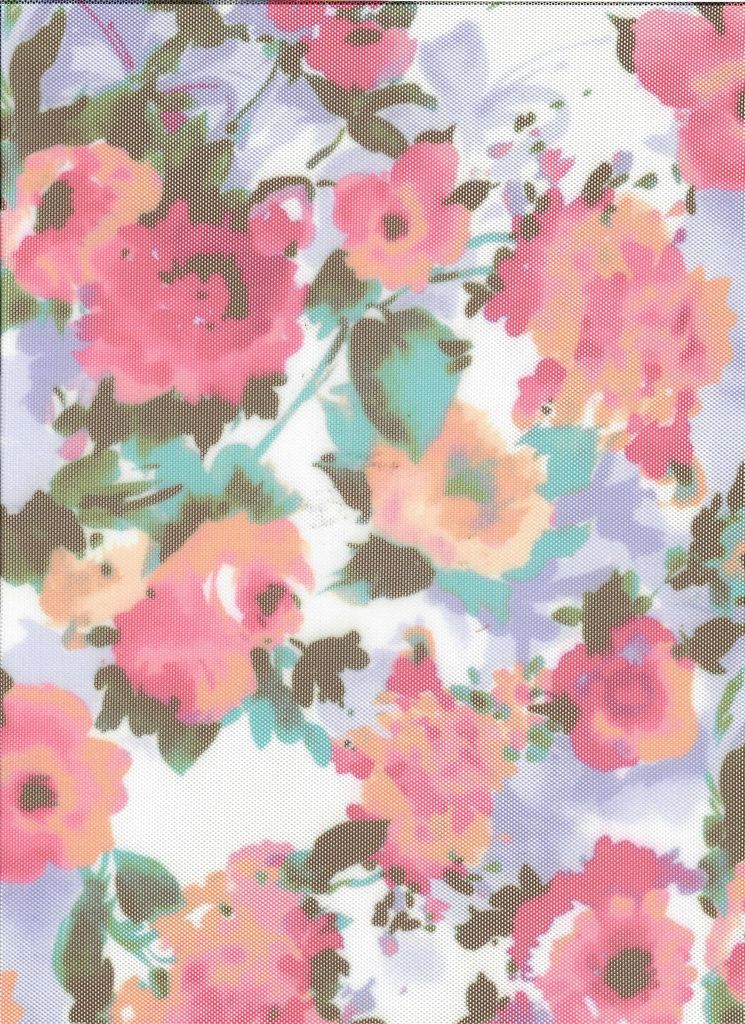 MESH-SE81097D / PINK / 90% POLY 10%SPAN FLORAL DIGITAL MESH PRINT