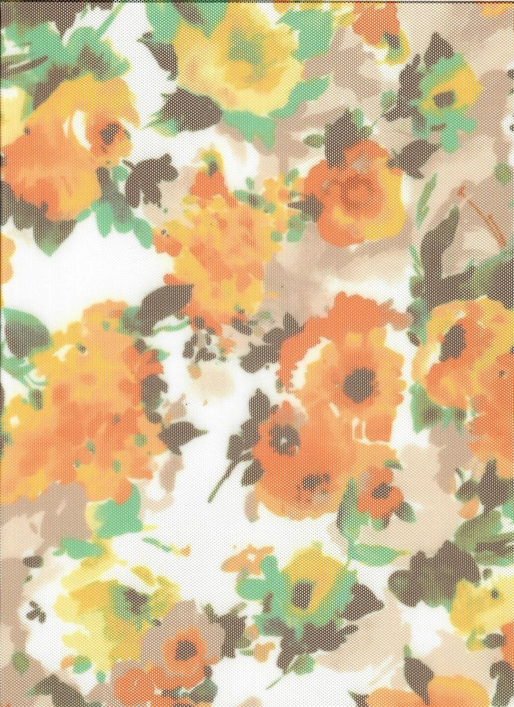 MESH-SE81097D / ORANGE / 90% POLY 10%SPAN FLORAL DIGITAL MESH PRINT