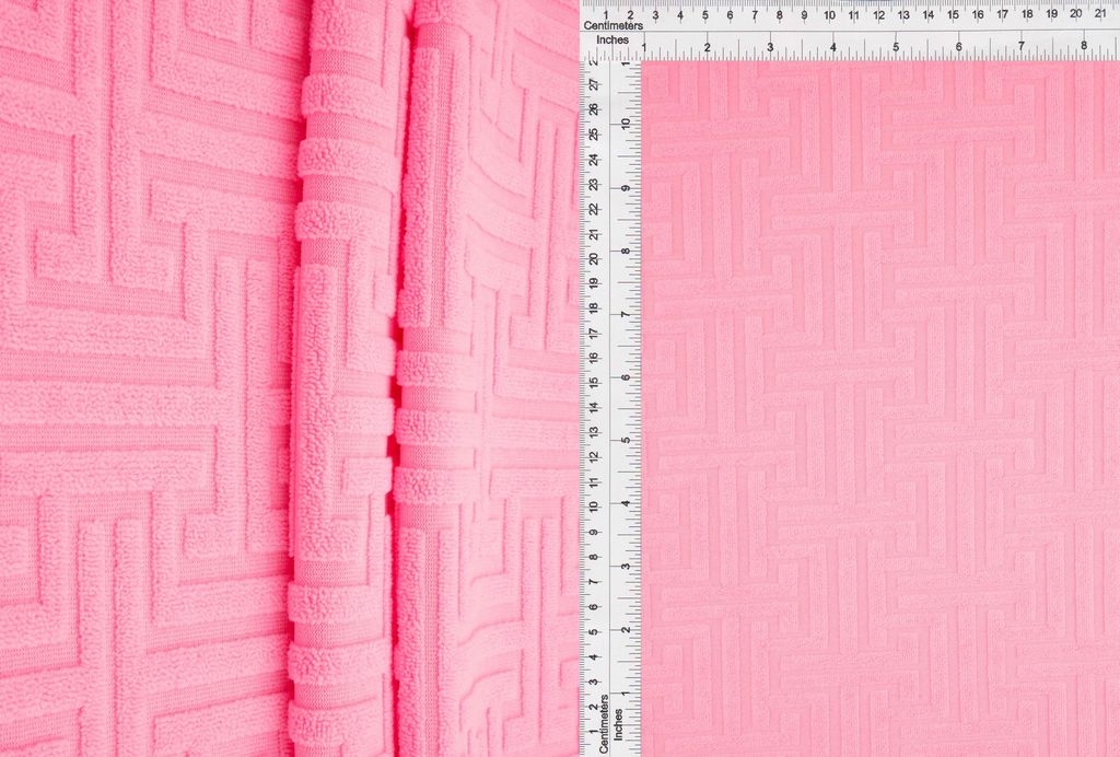 JACQ-4475 / PINK LT. / 95%POLY 5%SPAN GEO TOWEL JACQUARD
