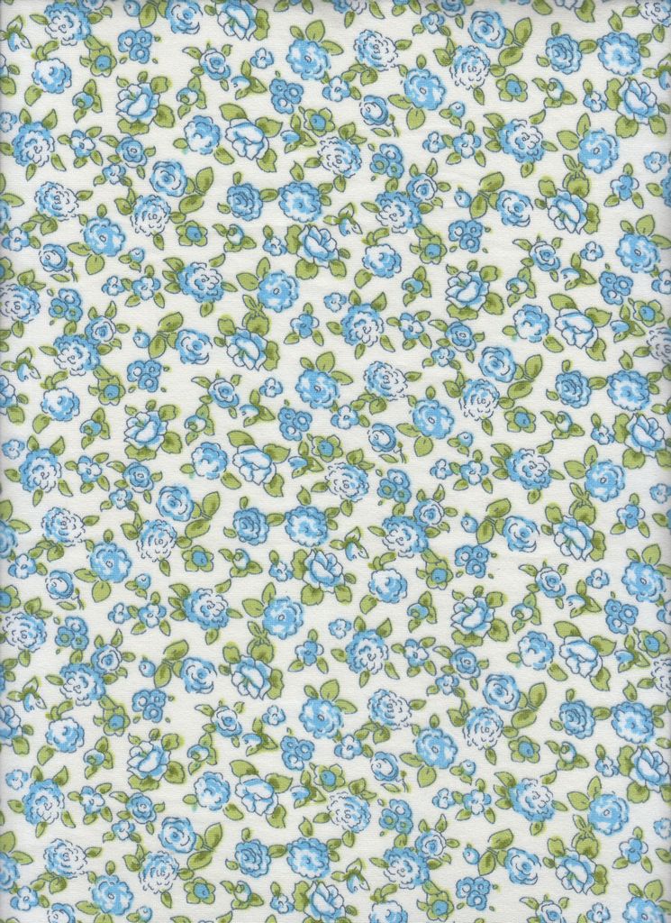 KNT2100-Q91015 / BLUE / 96%POLY 4%SPAN DTY DITSY/FLOWER PRINT BRUSHED