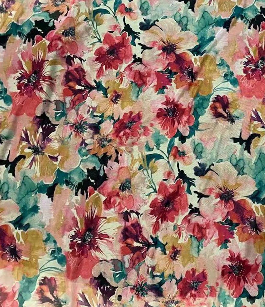MESH-MS11303D / FUSCHIA / 90%POLY 10%SPAN DIGITAL MESH FLORAL PRINT