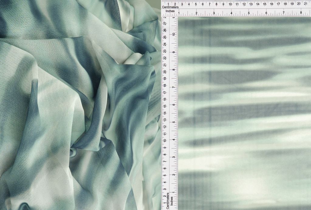 MESH-SE20771D / SAGE/CHARCOAL / 90%POLY 10%SPAN MESH DIGITAL ABSTRACT/TIE DYE PRINT