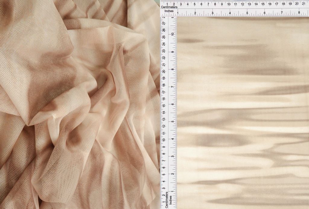 MESH-SE20771D / MOCHA / 90%POLY 10%SPAN MESH DIGITAL ABSTRACT/TIE DYE PRINT