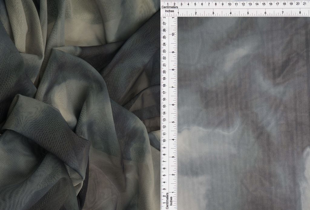 MESH-MS11333D / CHARCOAL / 90%POLY 10%SPAN MESH DIGITAL ABSTRACT PRINT