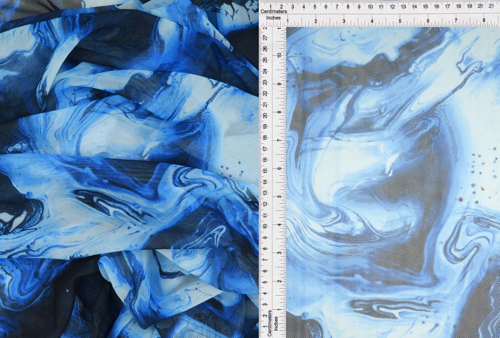 MESH-MS11335D / NAVY / 90%POLY 10%SPAN MESH DIGITAL ABSTRACT PRINT