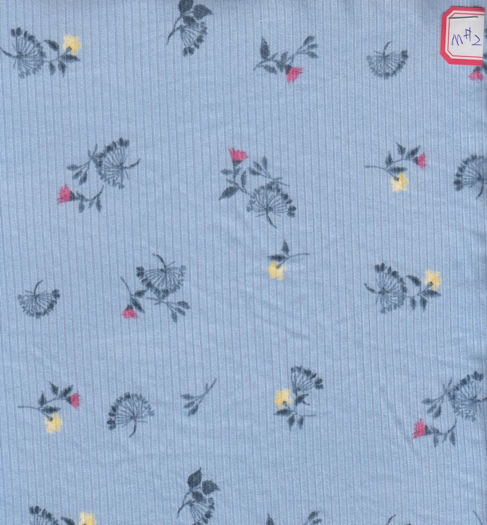 KNT3422-MS10610 / BLUE / 96%POLY 4%SPAN 4X2 YUMMY RIB DITSY FLOWER PRINT