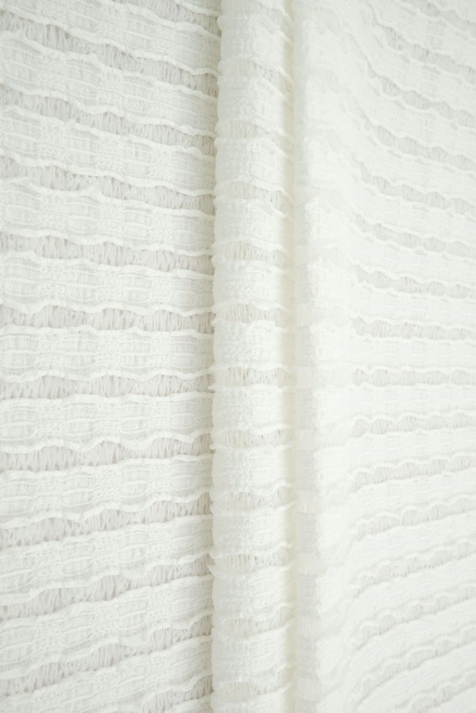 LACE4508 / IVORY / 95%POLY 5%SPANDEX LADY JANE STRIPE LACE