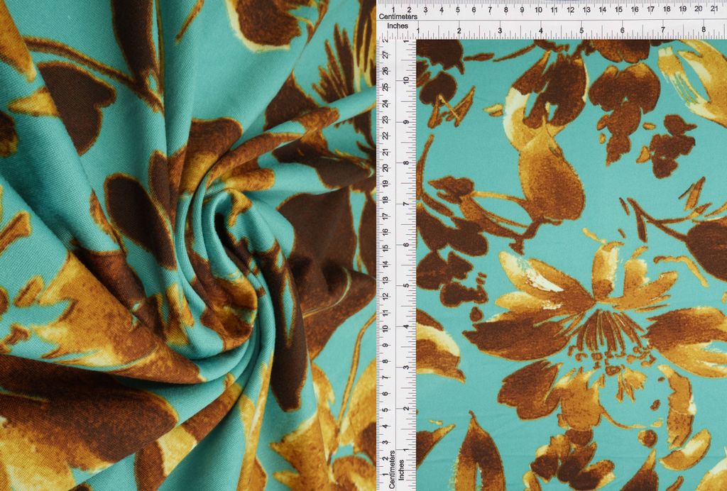 KNT2100-MS11139 / DUSTY SAGE / 96%POLY 4%SPAN DTY BRUSHED FLORAL PRINT