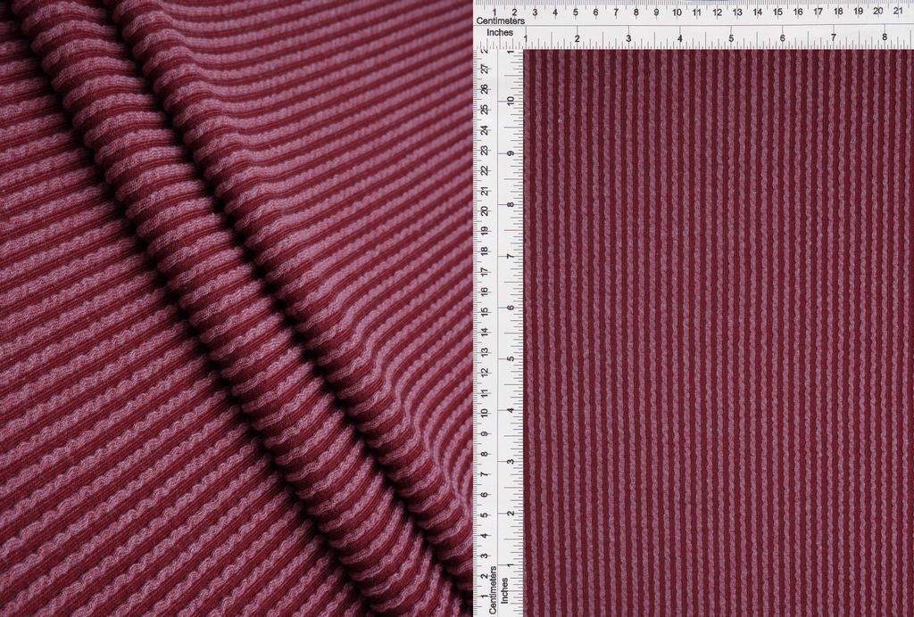 KNT4463 / BURGUNDY / 80%POLY 15%RAY 5%SPAN KNIT JACQUARD RIB