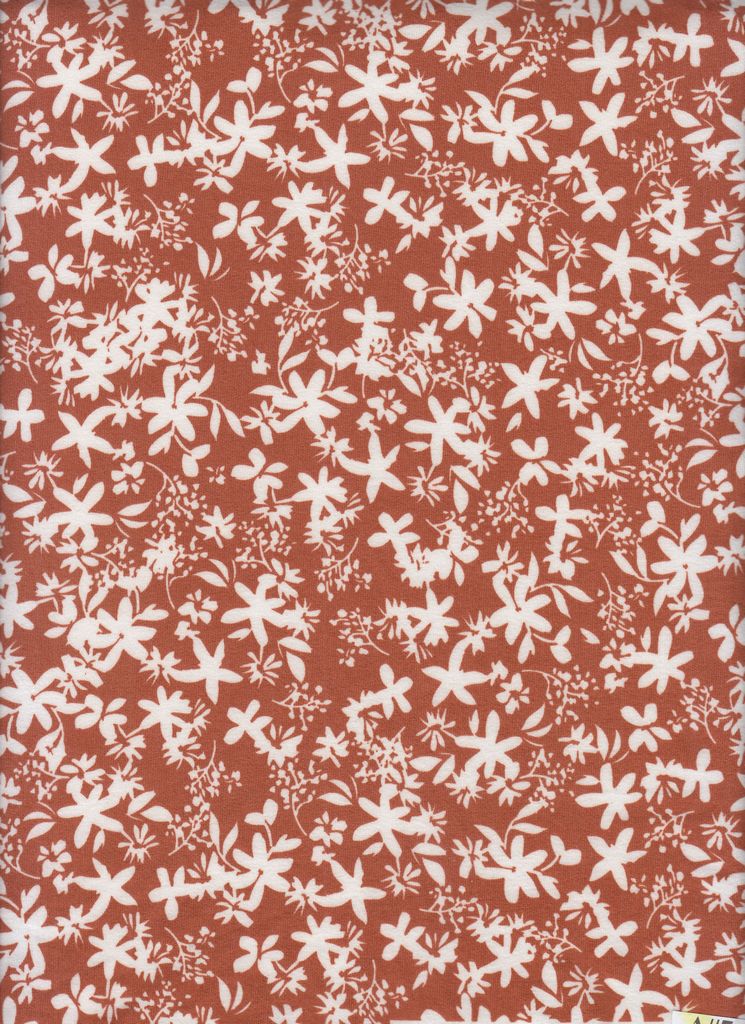 KNT2100-MS11248 / RUST / 96%POLY 4%SPAN DTY BRUSHED DITSY PRINT
