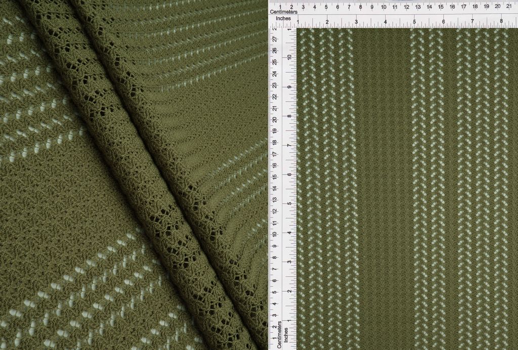 LACE4514 / OLIVE VINTAGE / 95%POLY 5%SPAN CROCHET LACE SOLID