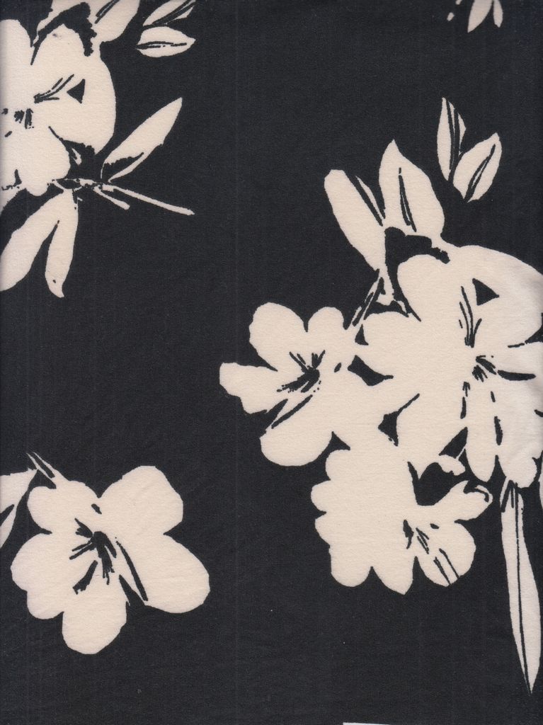 KNT2100-MS11238 / BLACK / 96%POLY 4%SPAN DTY BRUSHED FLORAL PRINT