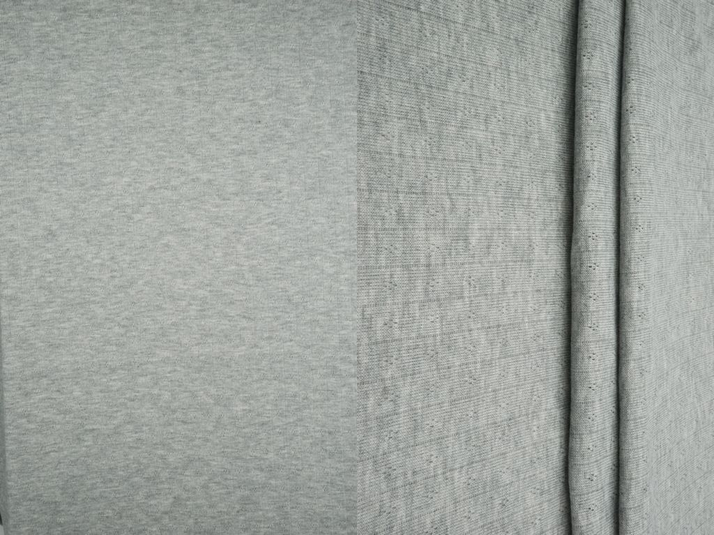 KNT4517 / HT.GREY / 65%POLY 35%RAYON COTTON STYLE POINTELLE RIB