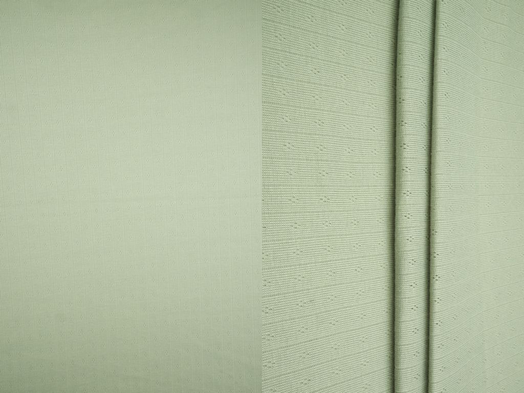 KNT4517 / SAGE LT. / 65%POLY 35%RAYON COTTON STYLE POINTELLE RIB